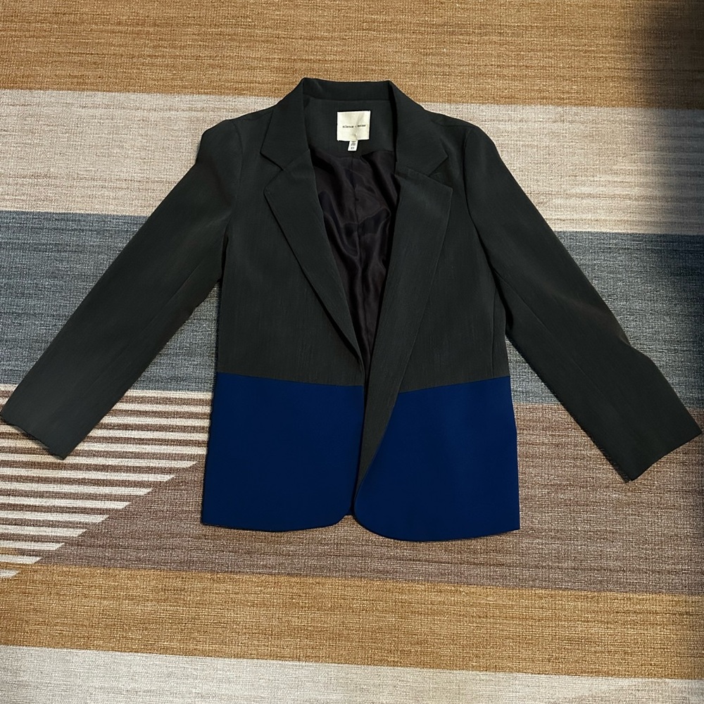 Silence + Noise Two-Tone Black and Blue Blazer